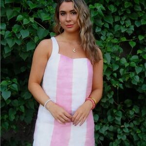 Pink and Cream Striped Dress